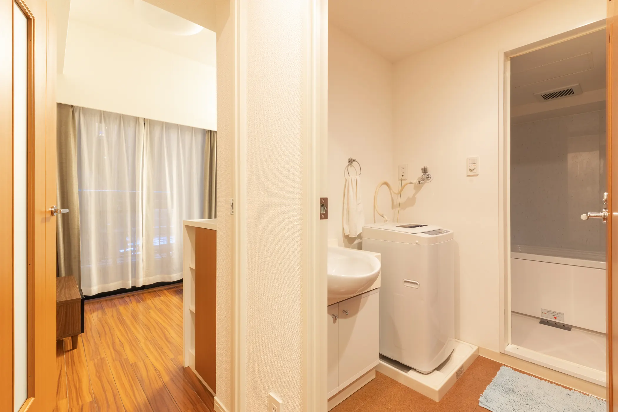 Hallway from the room to the washroom